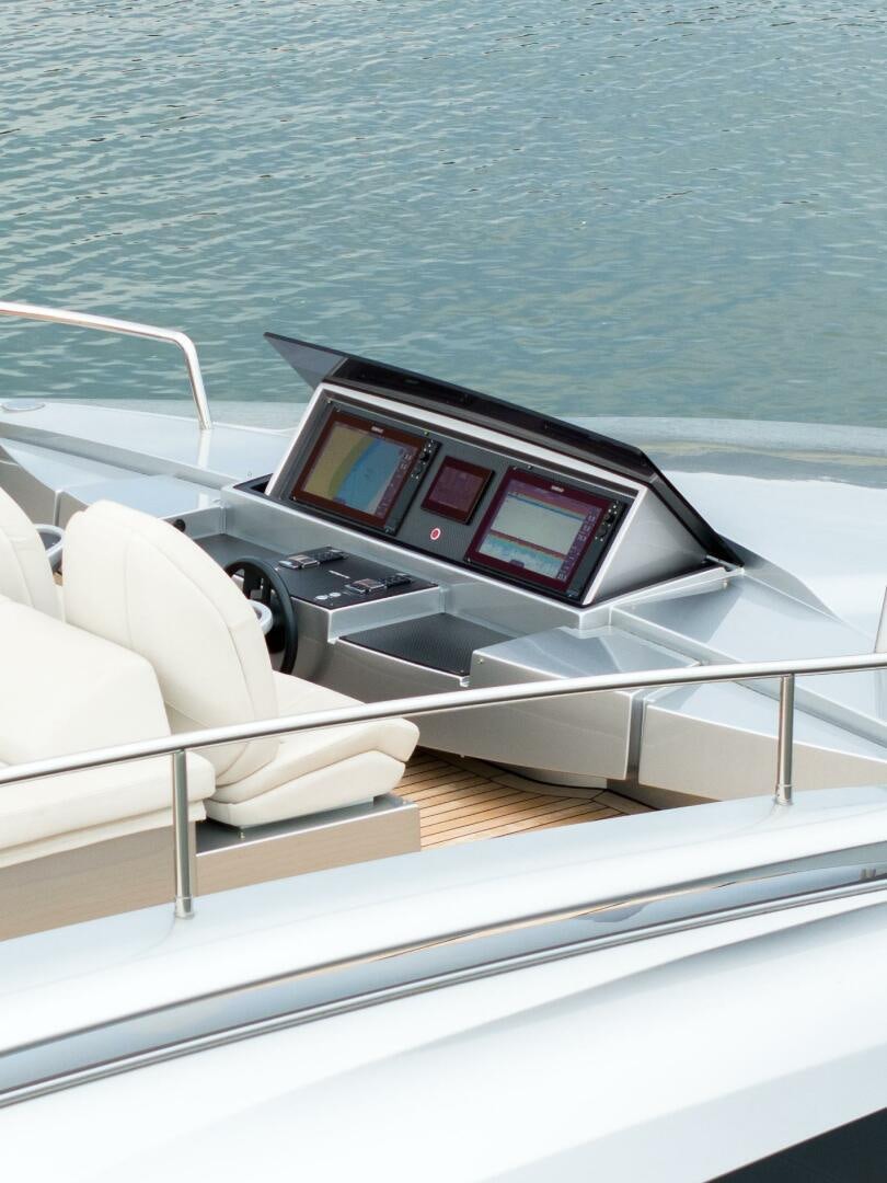a laptop on a boat aboard STALLION Yacht for Sale