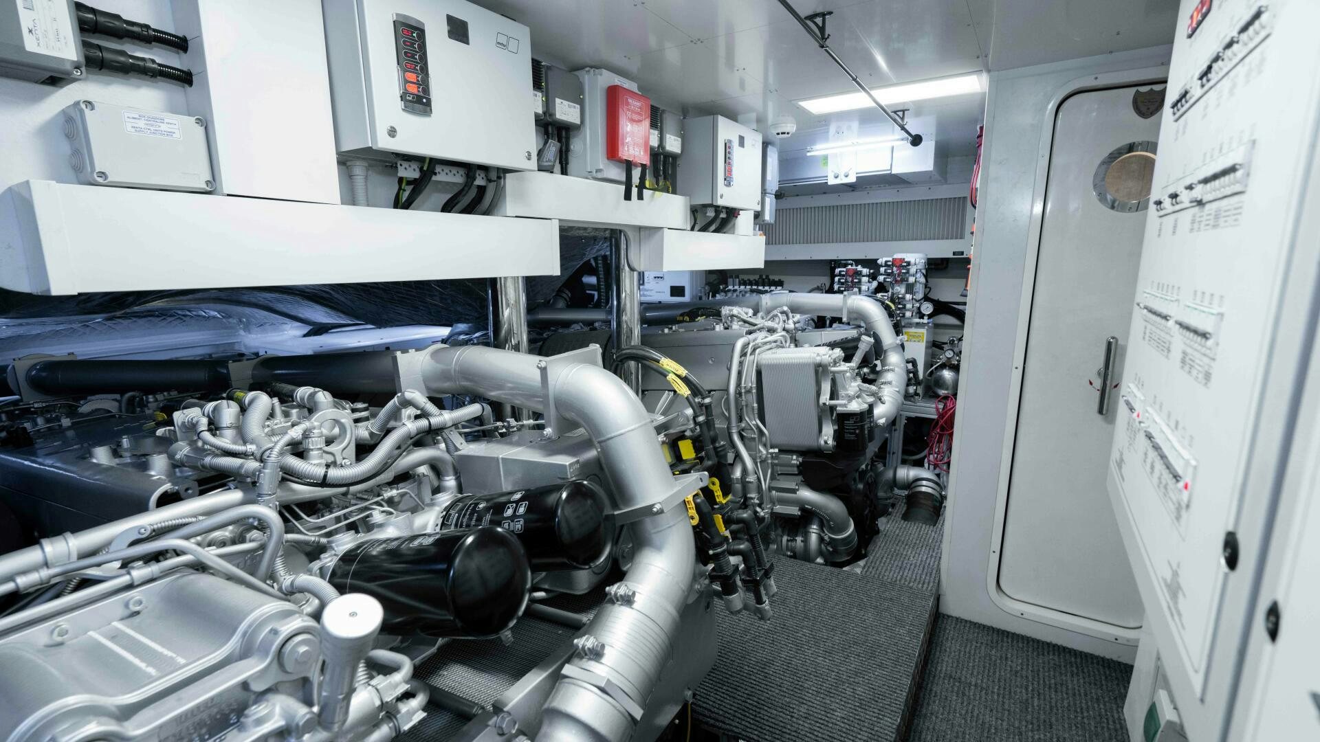 a room with machinery aboard STALLION Yacht for Sale