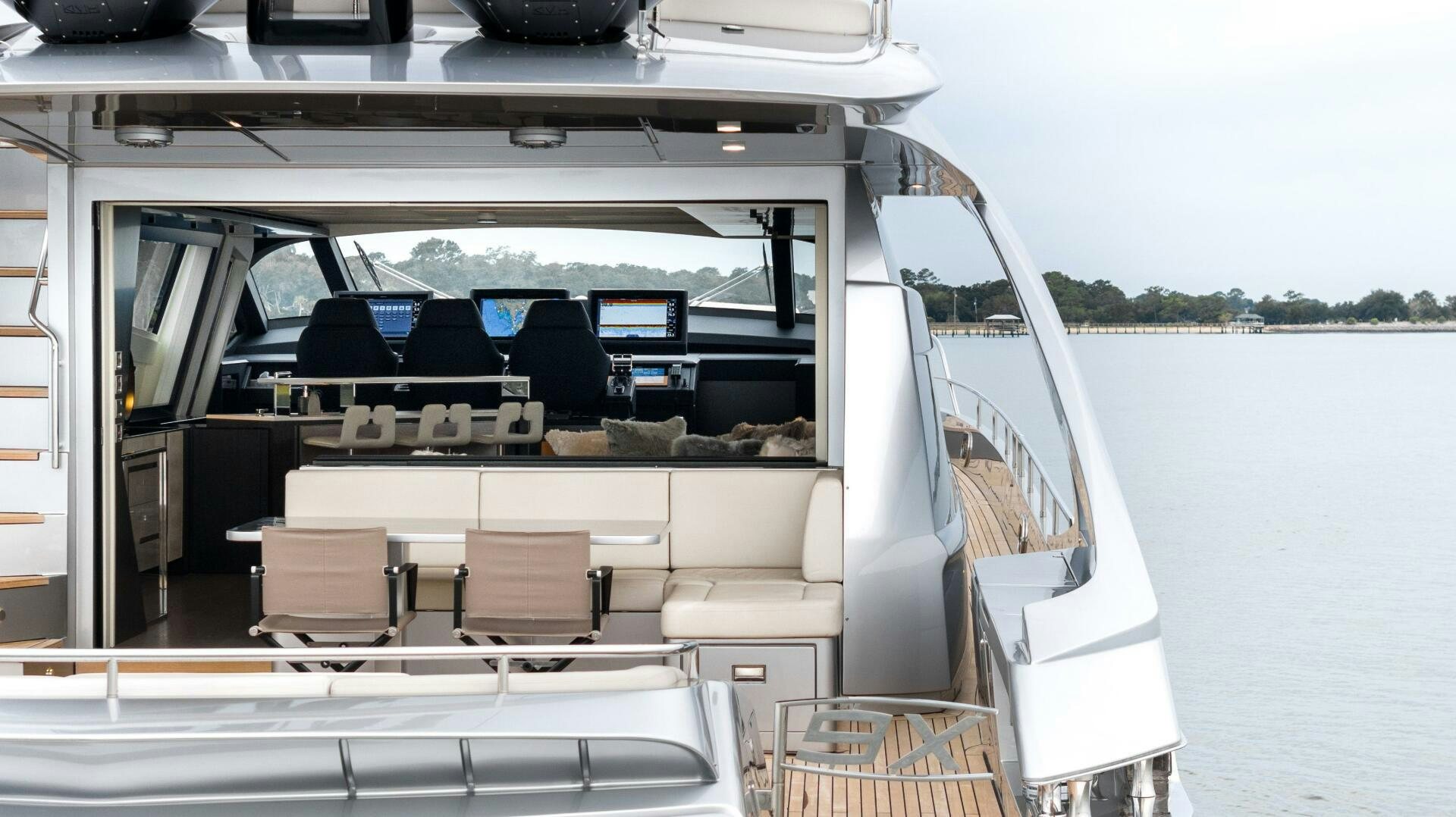 the inside of a boat aboard STALLION Yacht for Sale