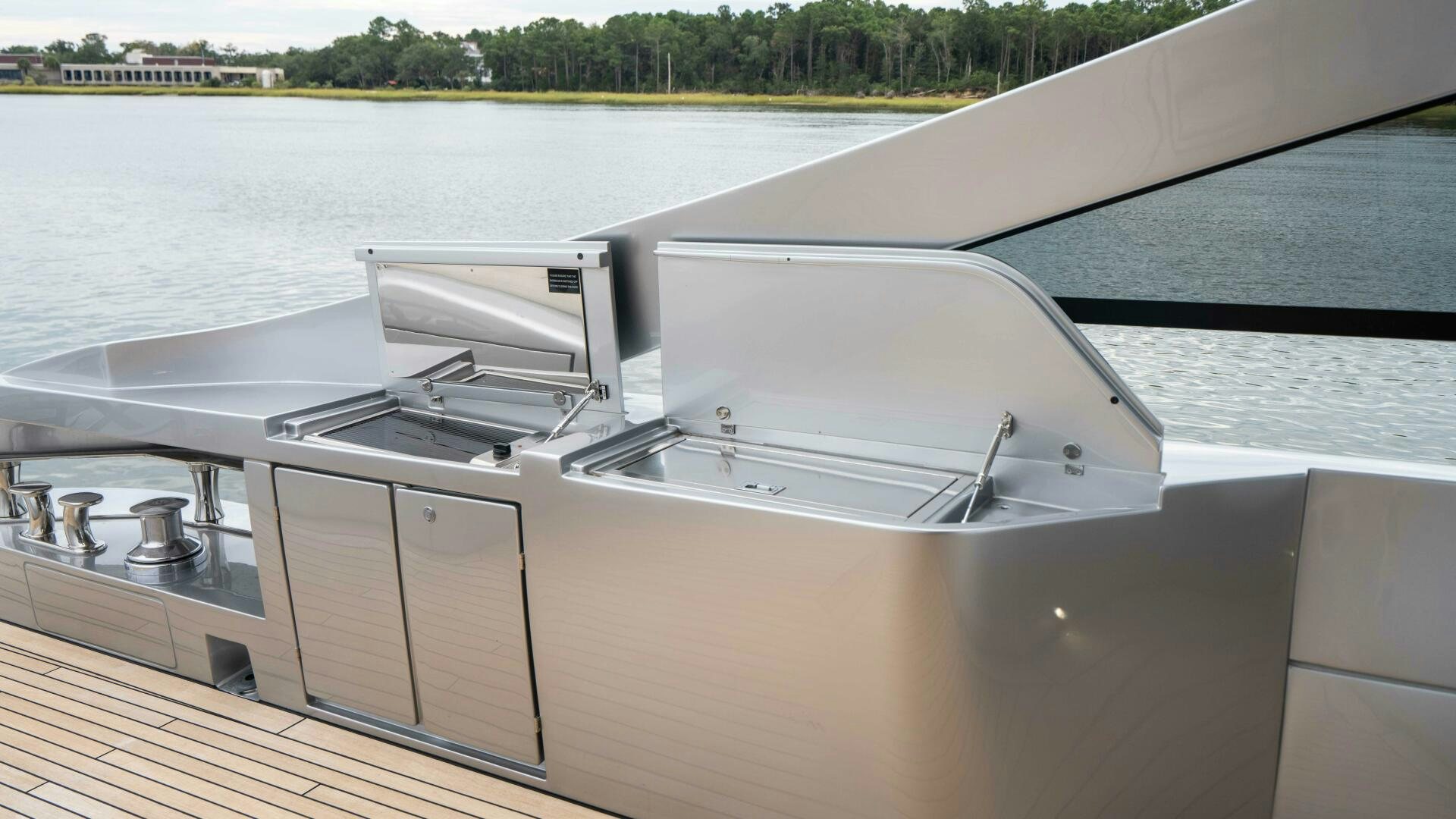 a boat on the water aboard STALLION Yacht for Sale