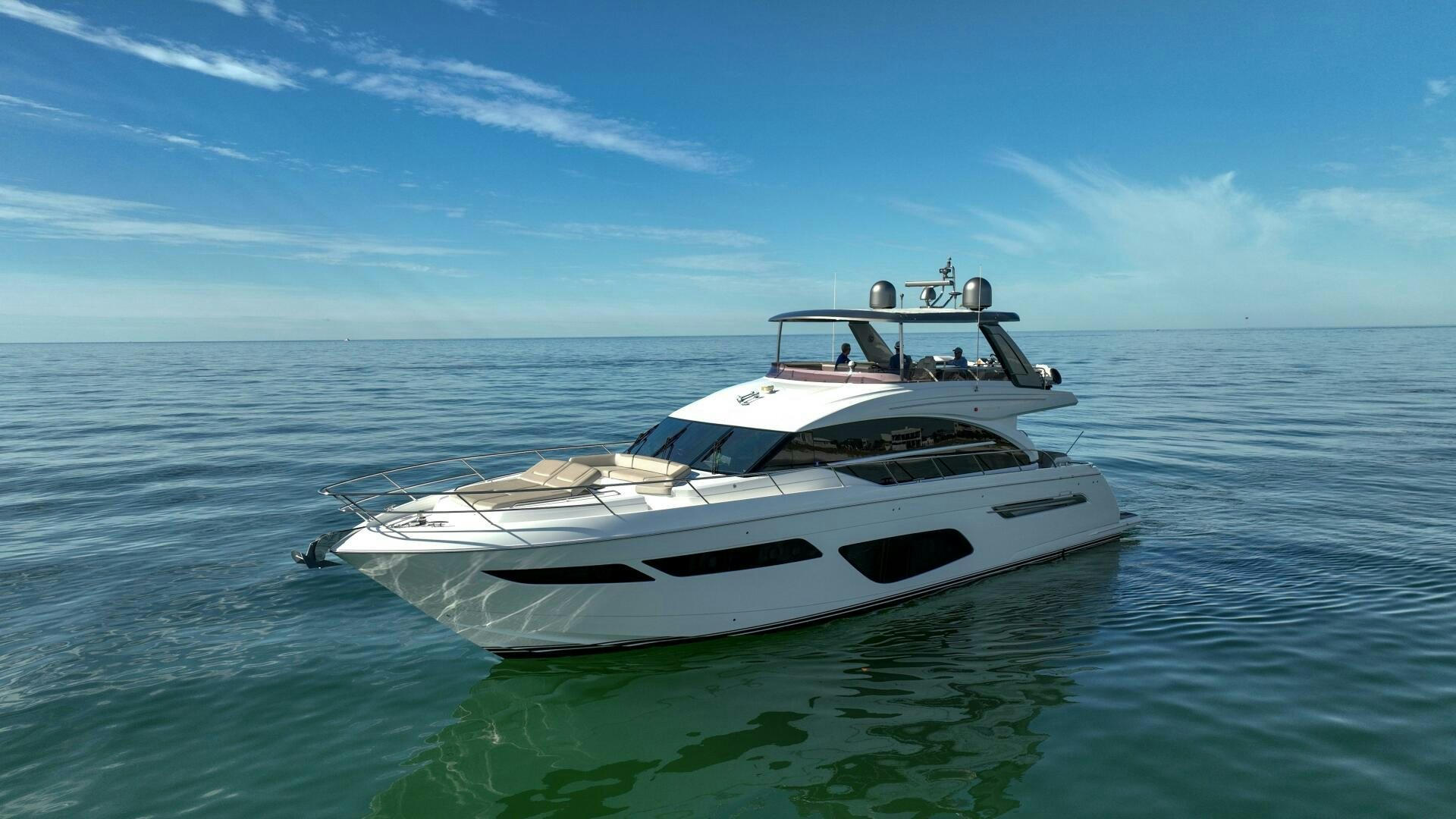 a white yacht in the water aboard THE O SHEAUX Yacht for Sale
