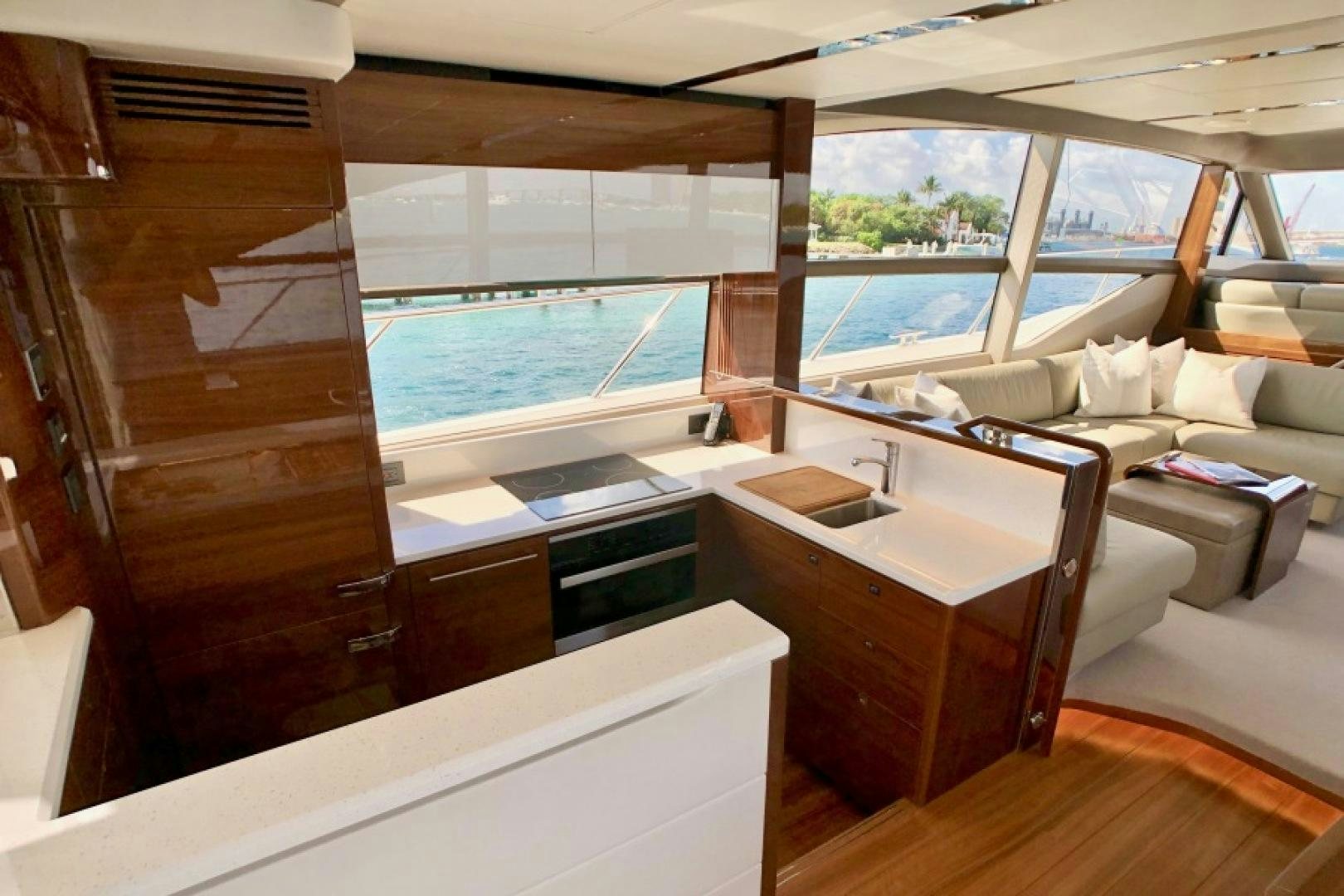a room with a large window and a view of the water aboard THE O SHEAUX Yacht for Sale