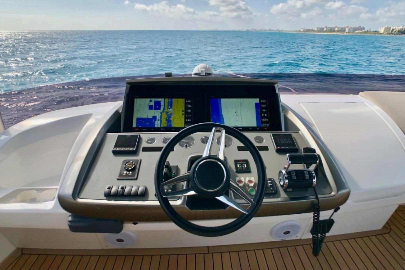 a dashboard of a car on a boat aboard THE O SHEAUX Yacht for Sale