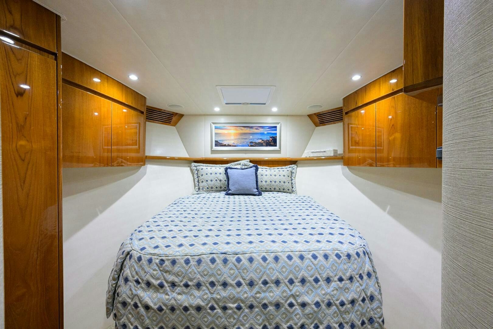 a bed in a room aboard TORTA Yacht for Sale