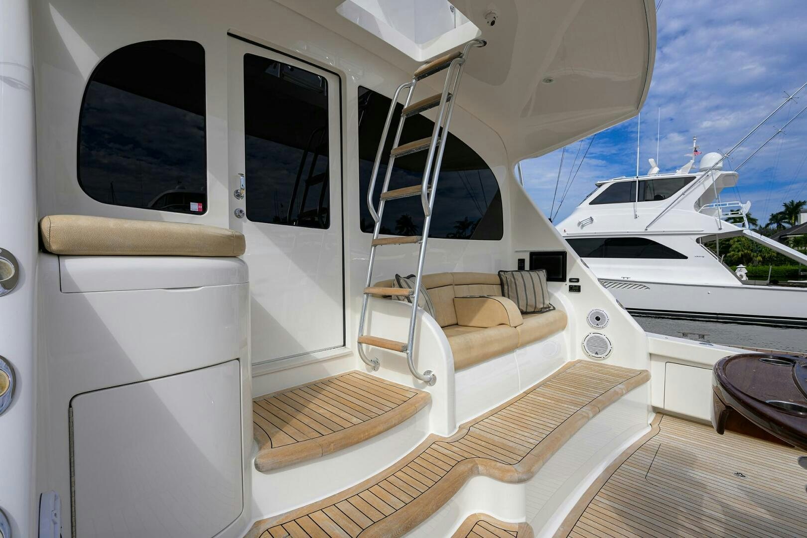 a boat on a deck aboard TORTA Yacht for Sale