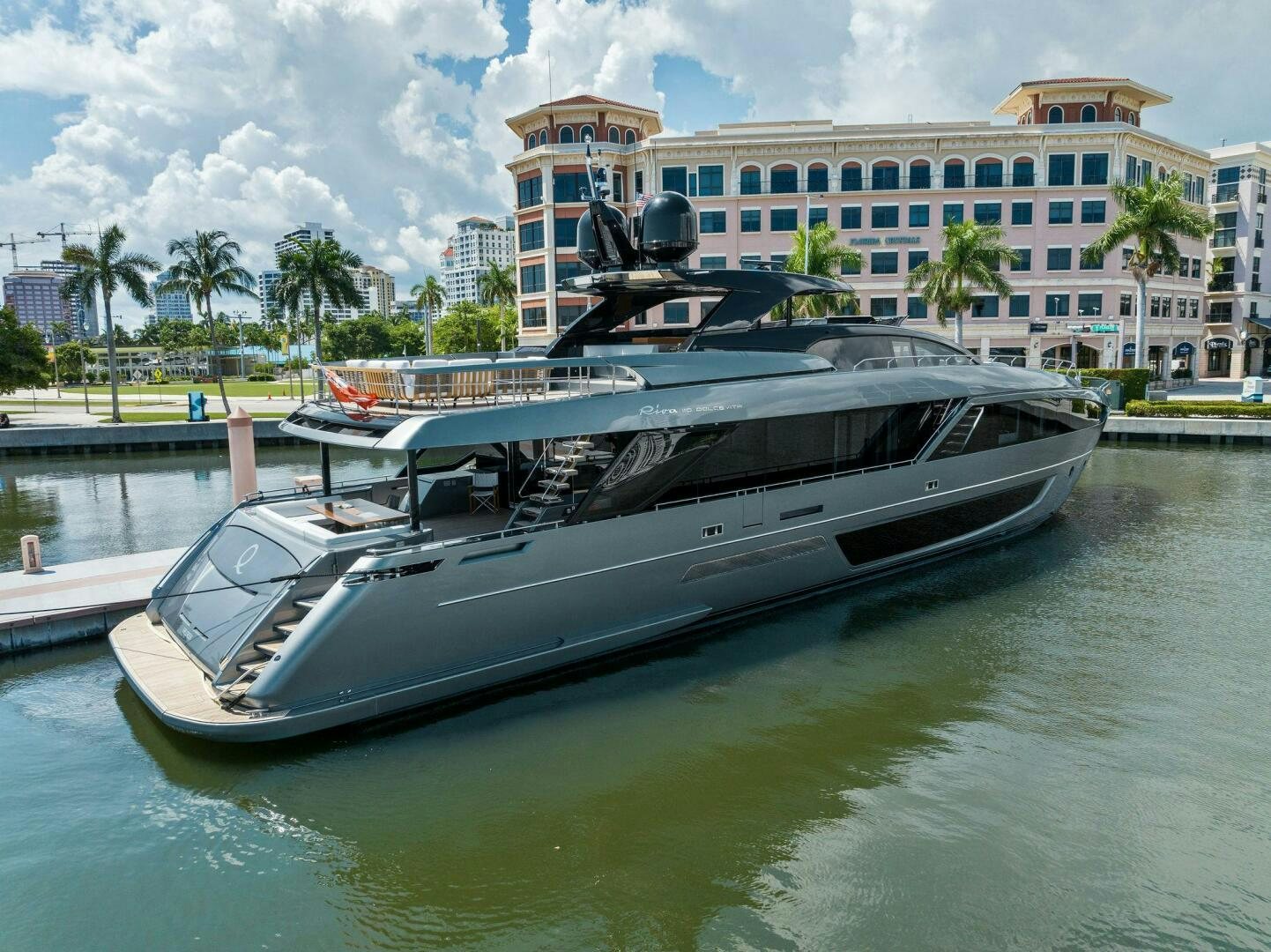 a boat on the water aboard 110' RIVA DOLCEVITA 2024 Yacht for Sale