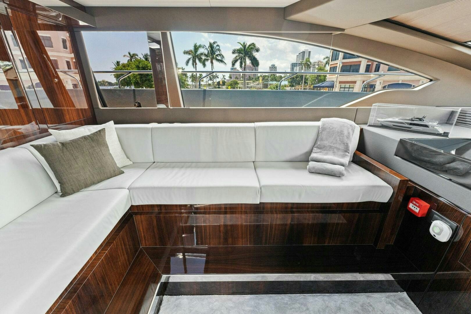 a large bed in a room aboard 110' RIVA DOLCEVITA 2024 Yacht for Sale