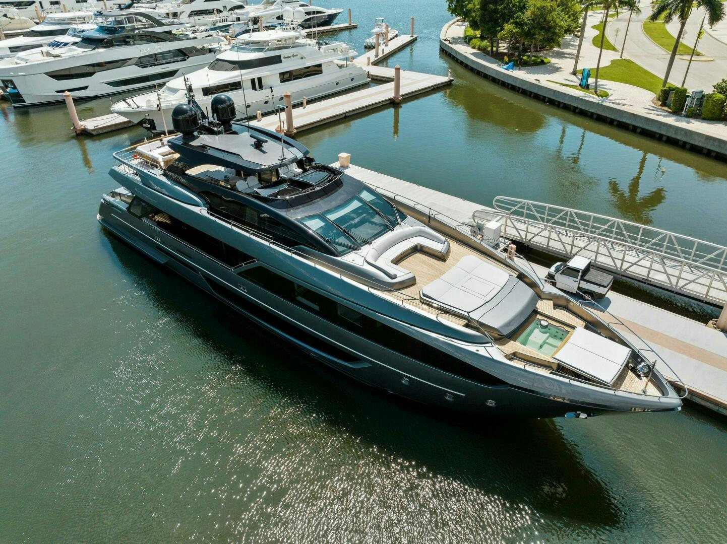 a large ship docked aboard 110' RIVA DOLCEVITA 2024 Yacht for Sale