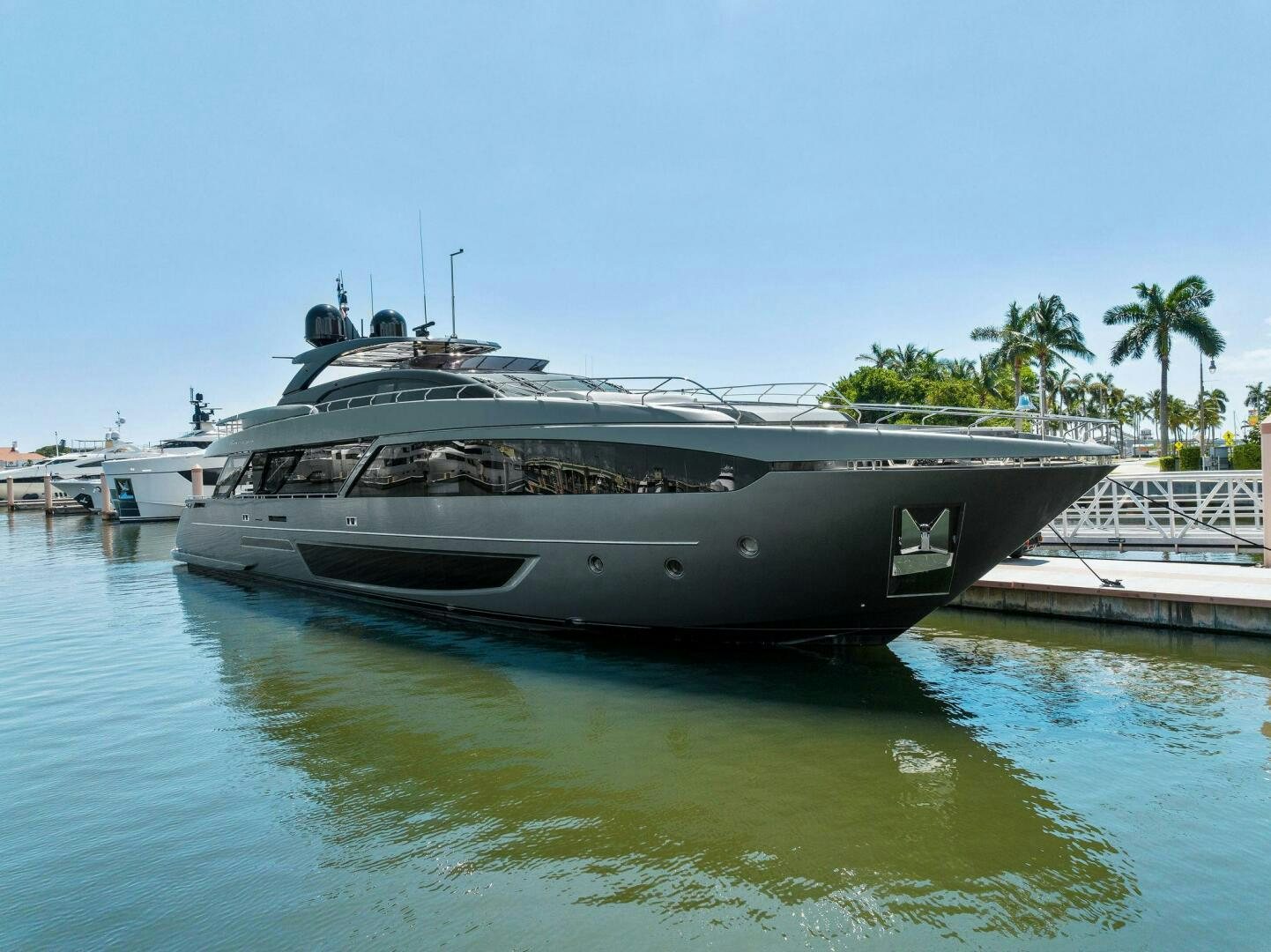 a boat docked at a pier aboard 110' RIVA DOLCEVITA 2024 Yacht for Sale