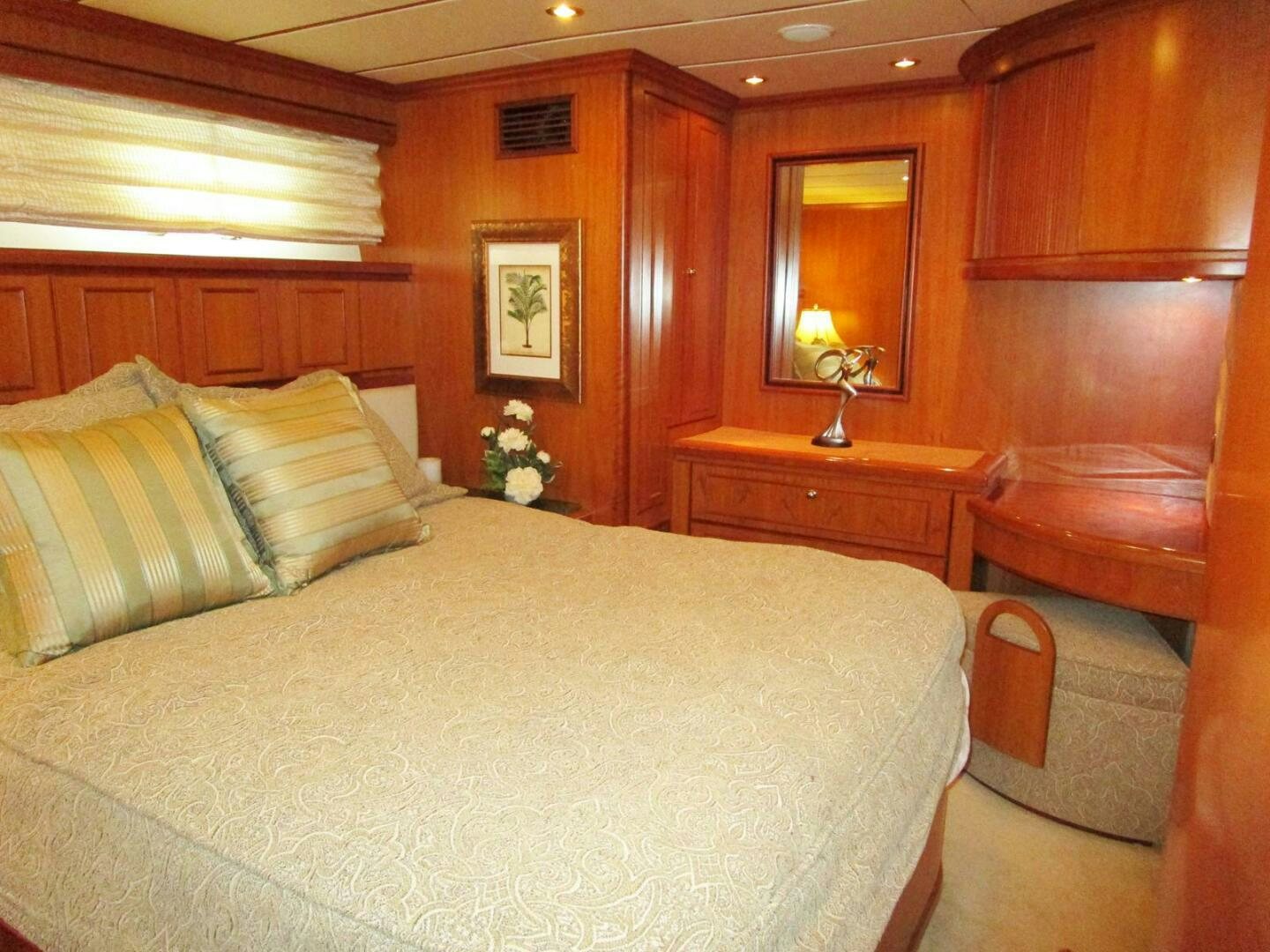 a bed in a cabin aboard LADY D Yacht for Sale