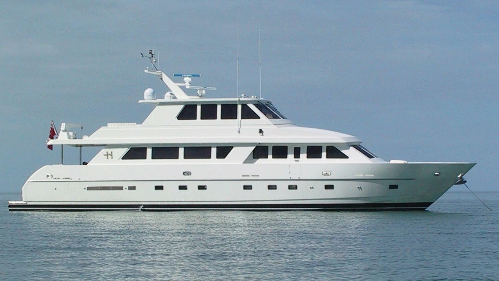 a large white yacht aboard LADY D Yacht for Sale