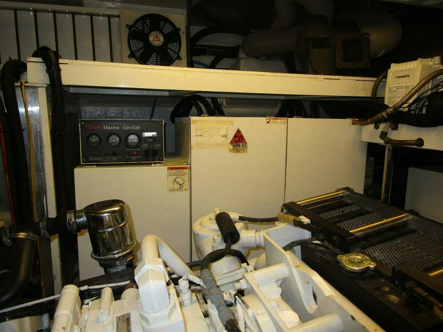 a machine with a large piece of equipment in it aboard LADY D Yacht for Sale