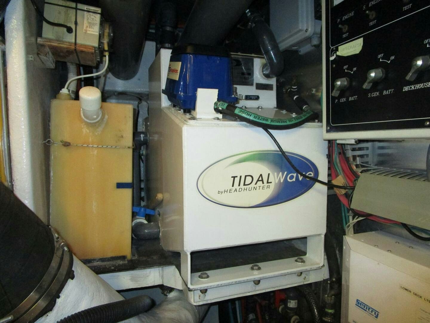 a machine with a blue label aboard LADY D Yacht for Sale