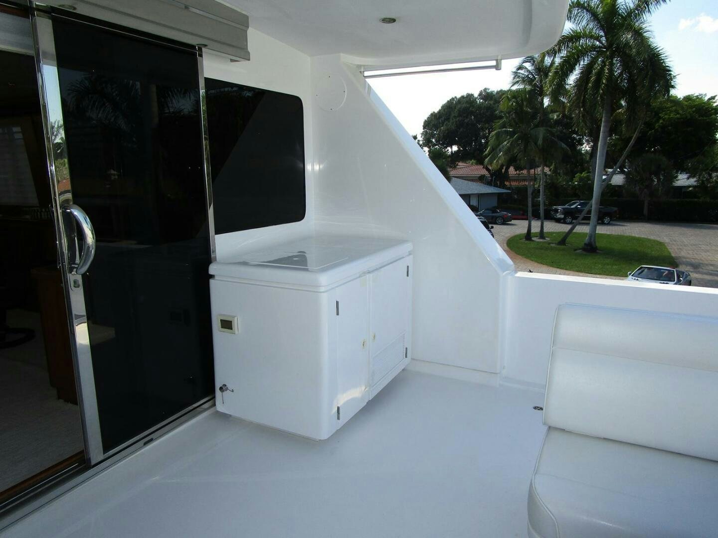 a white object on a porch aboard LADY D Yacht for Sale