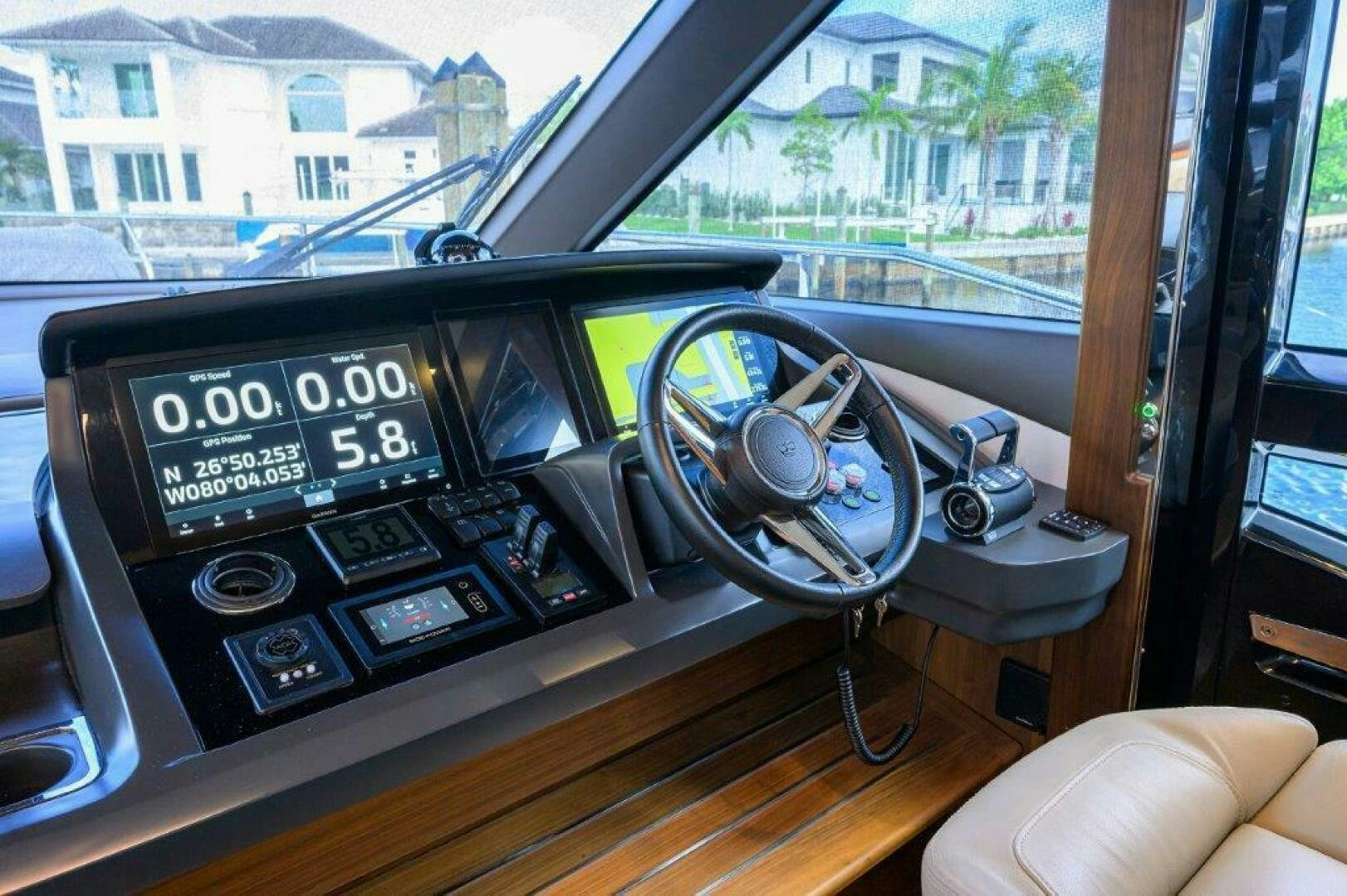 inside of a car aboard TARHEEL Yacht for Sale