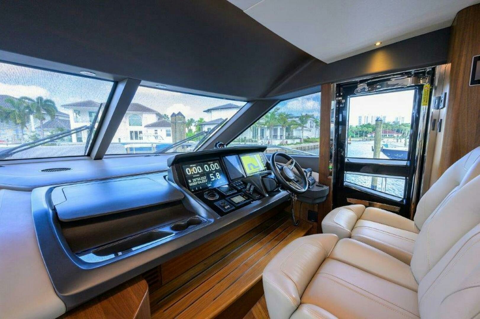 inside of a car aboard TARHEEL Yacht for Sale