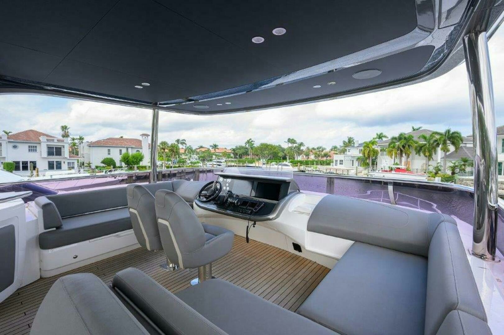 inside of a car aboard TARHEEL Yacht for Sale
