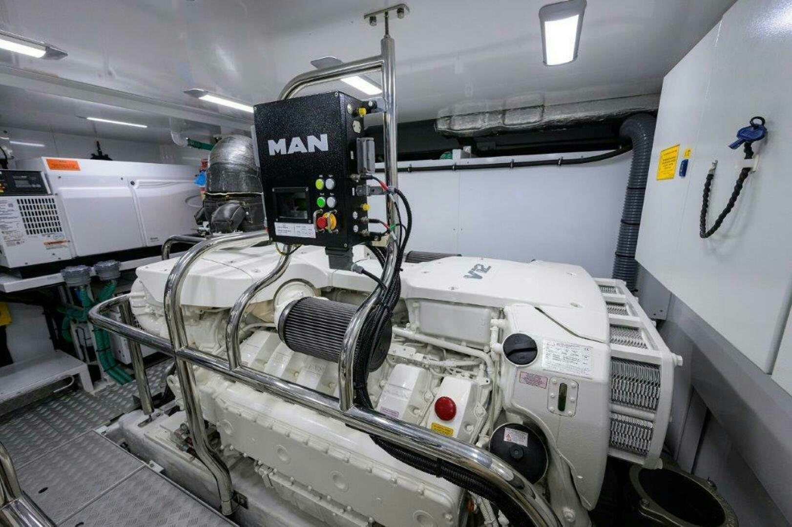 a machine with a large machine aboard TARHEEL Yacht for Sale