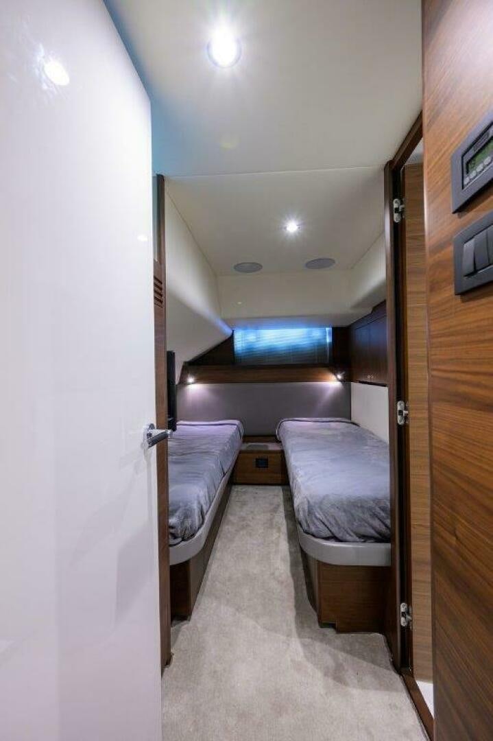 a small bathroom with a bed aboard TARHEEL Yacht for Sale