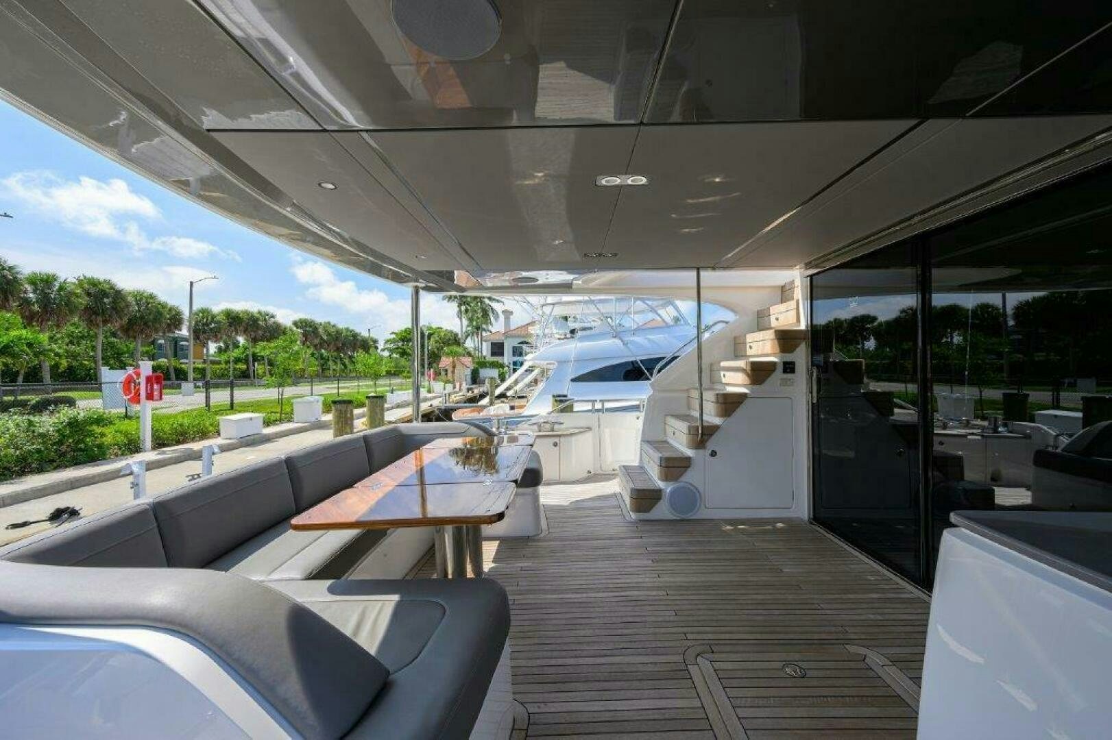 a boat on a dock aboard TARHEEL Yacht for Sale