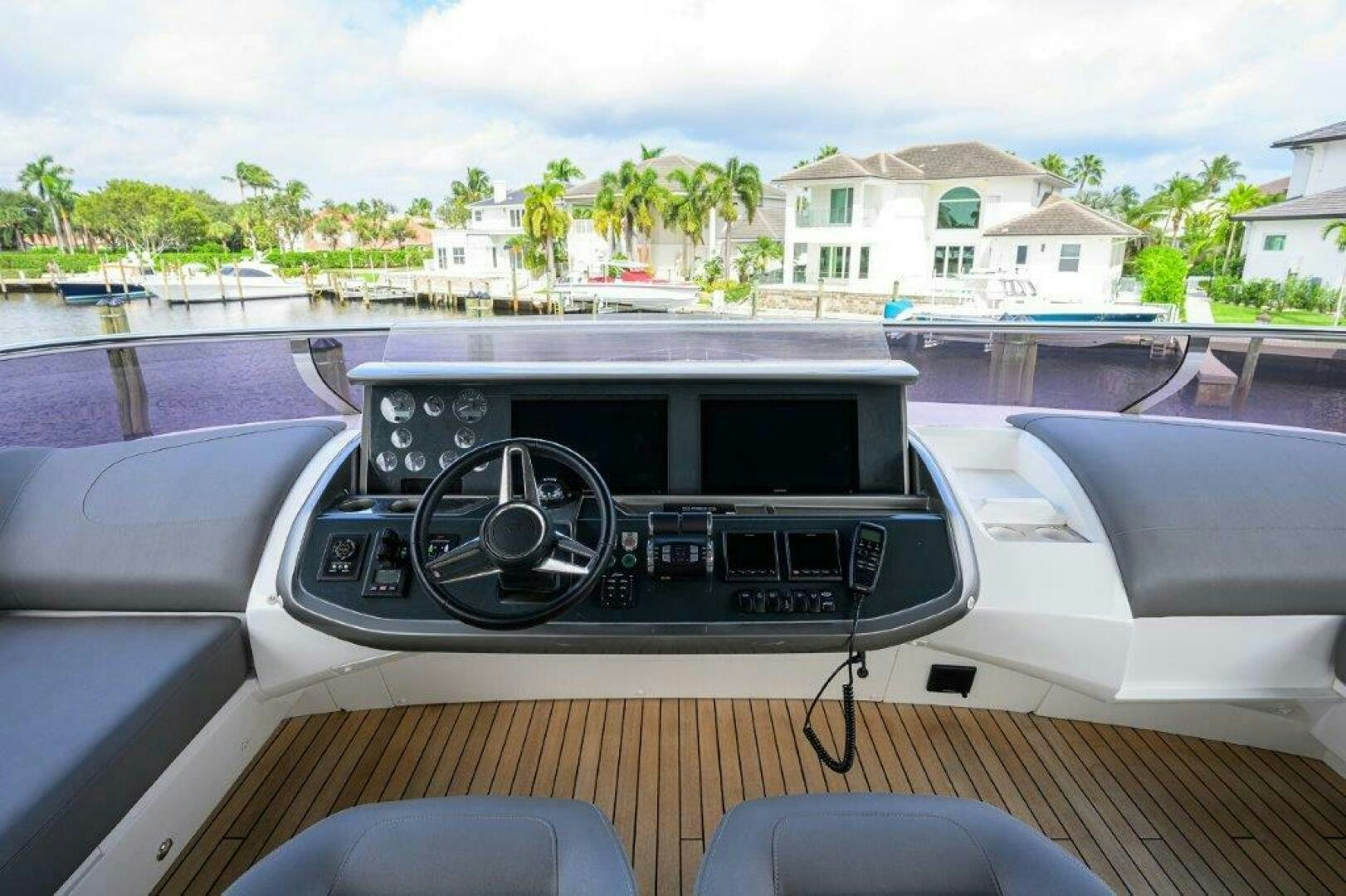the inside of a car aboard TARHEEL Yacht for Sale