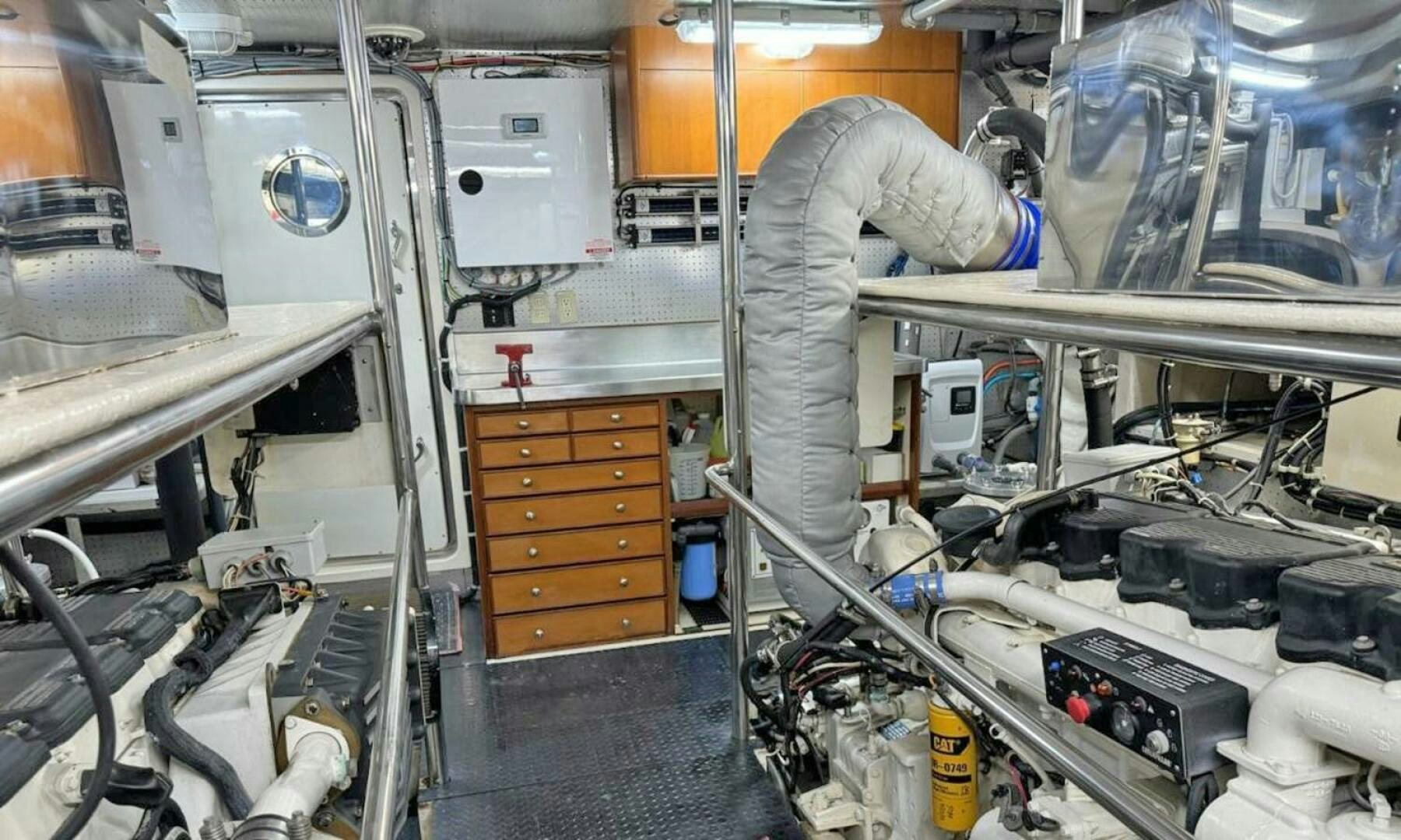 a person working in a room aboard SHAMROCK Yacht for Sale