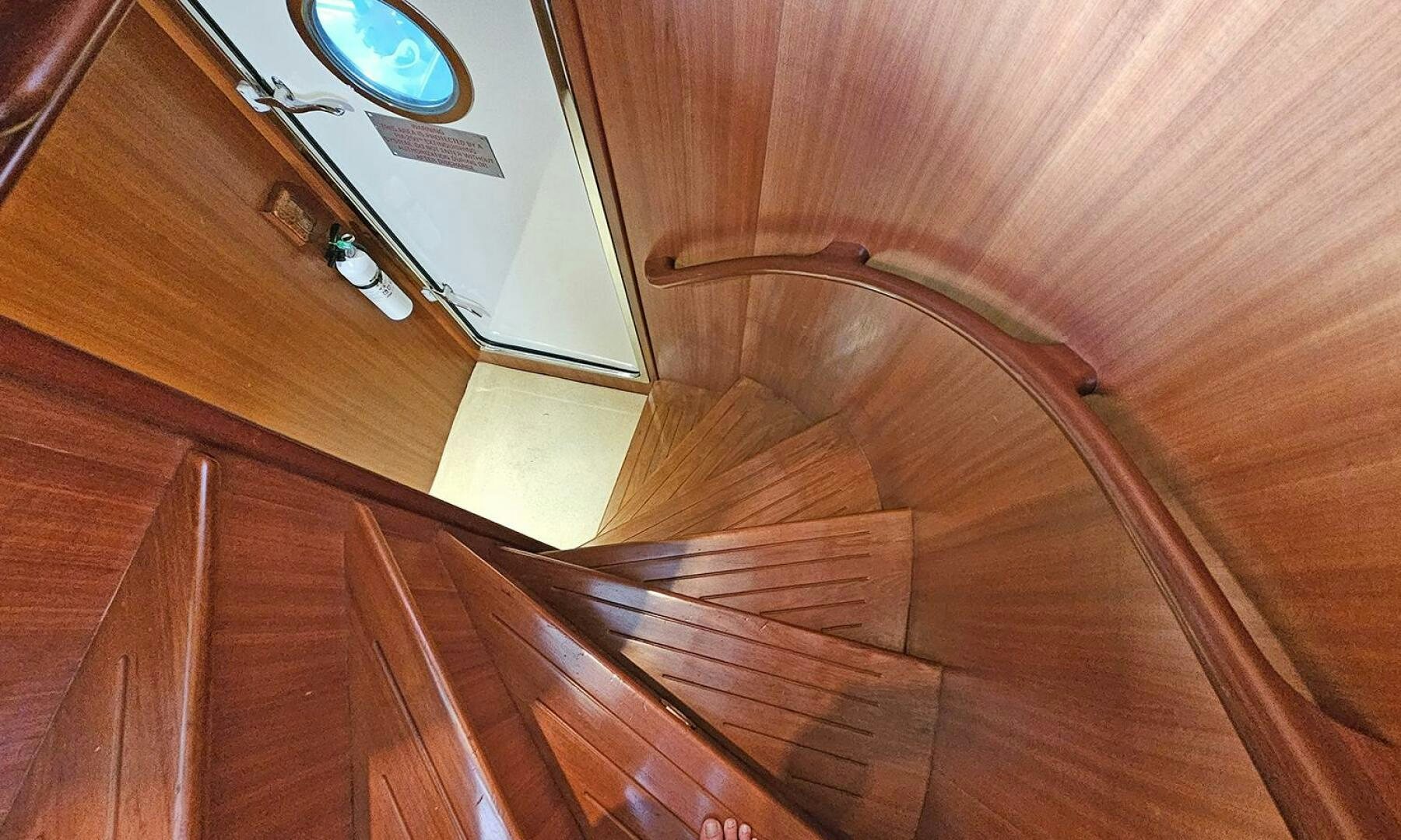 a wooden floor with a light on it aboard SHAMROCK Yacht for Sale