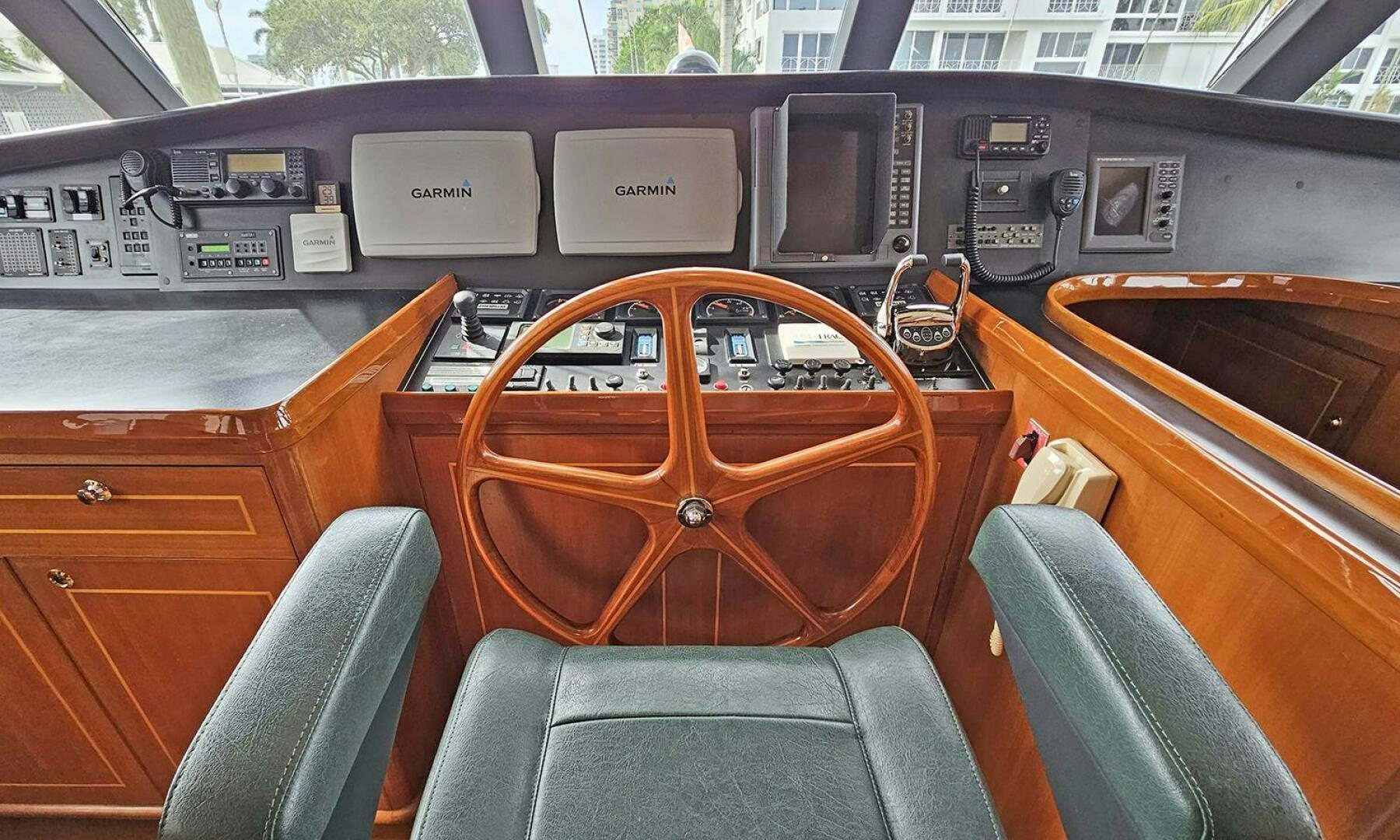 the inside of a car aboard SHAMROCK Yacht for Sale