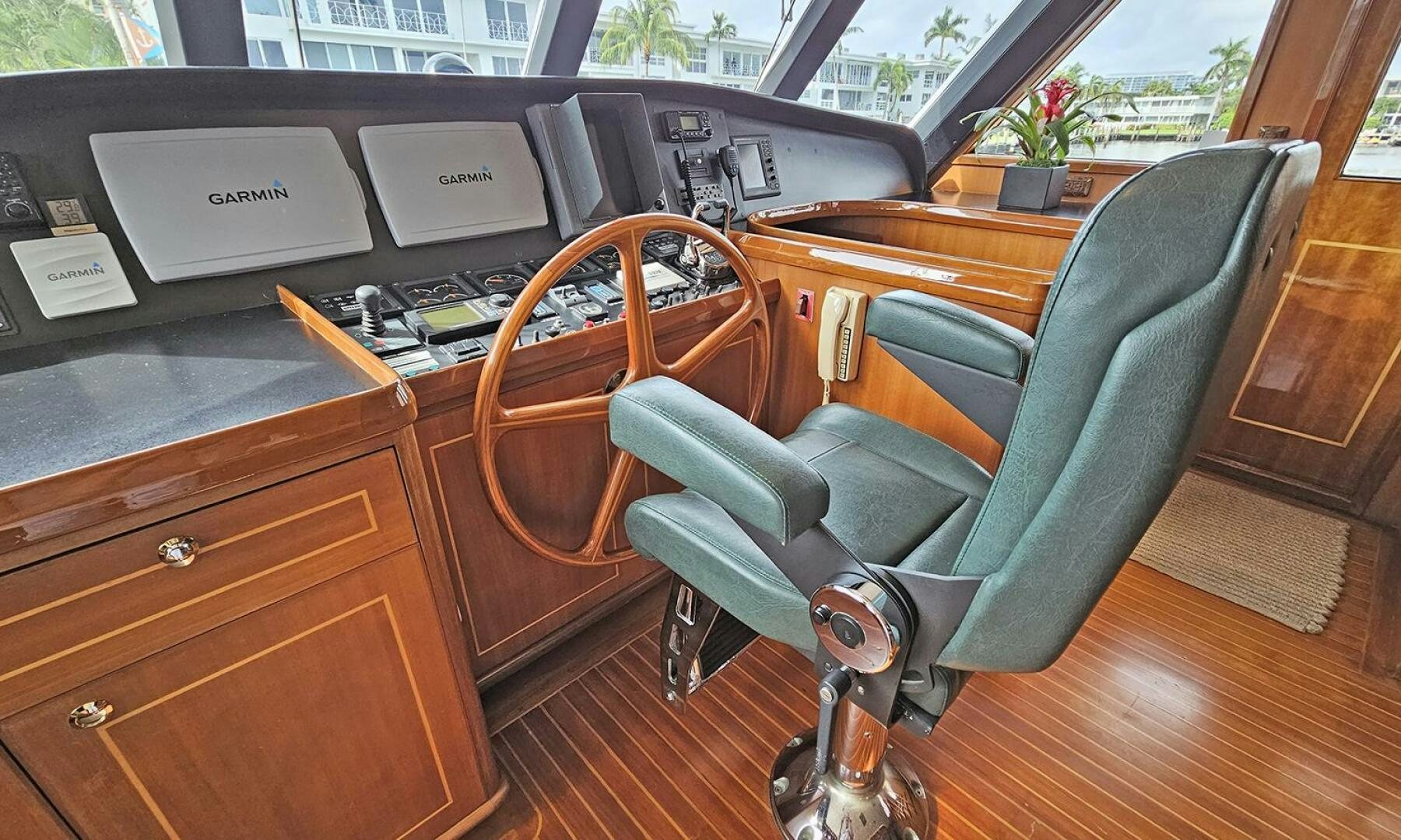 a chair in a room aboard SHAMROCK Yacht for Sale