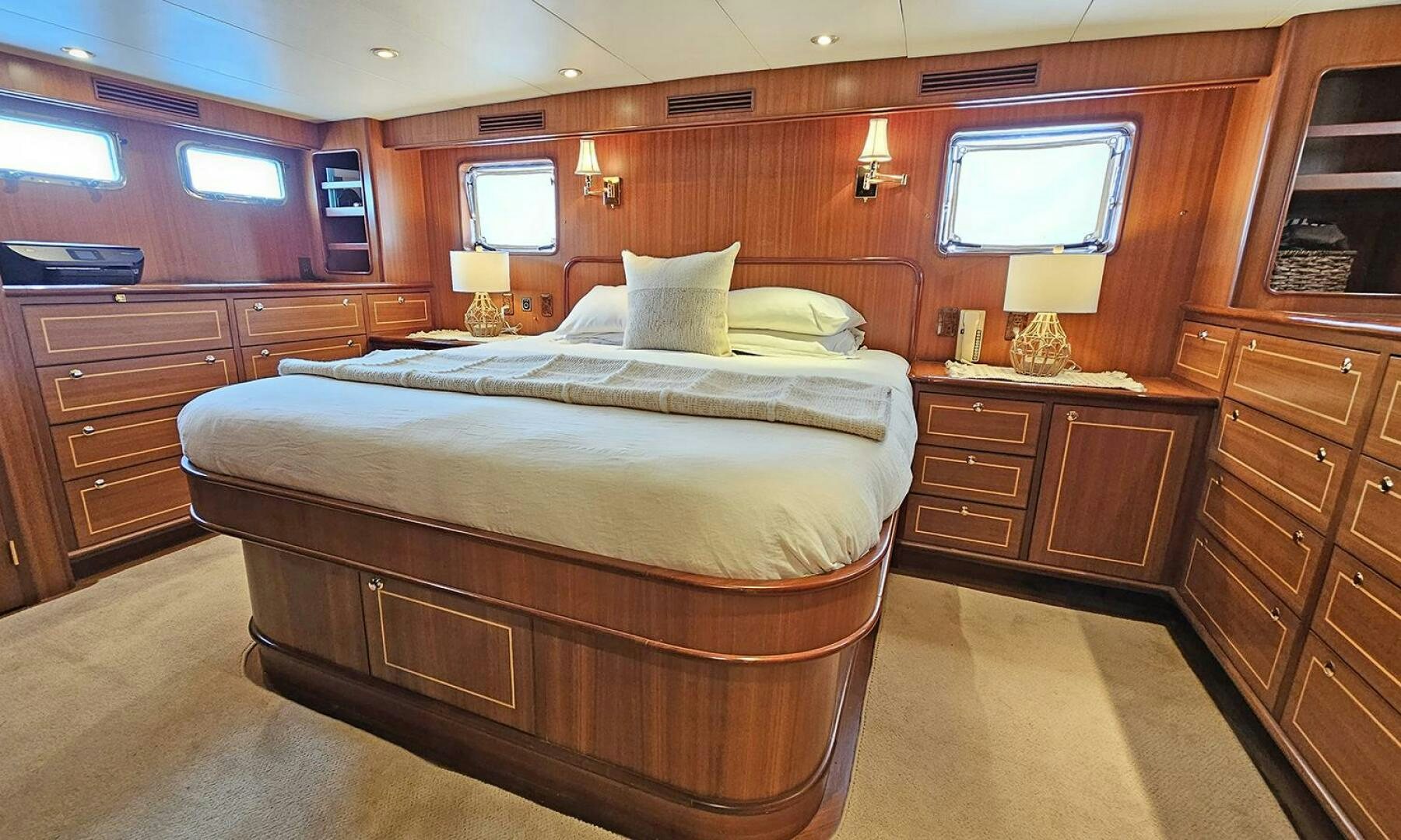 a bed in a cabin aboard SHAMROCK Yacht for Sale
