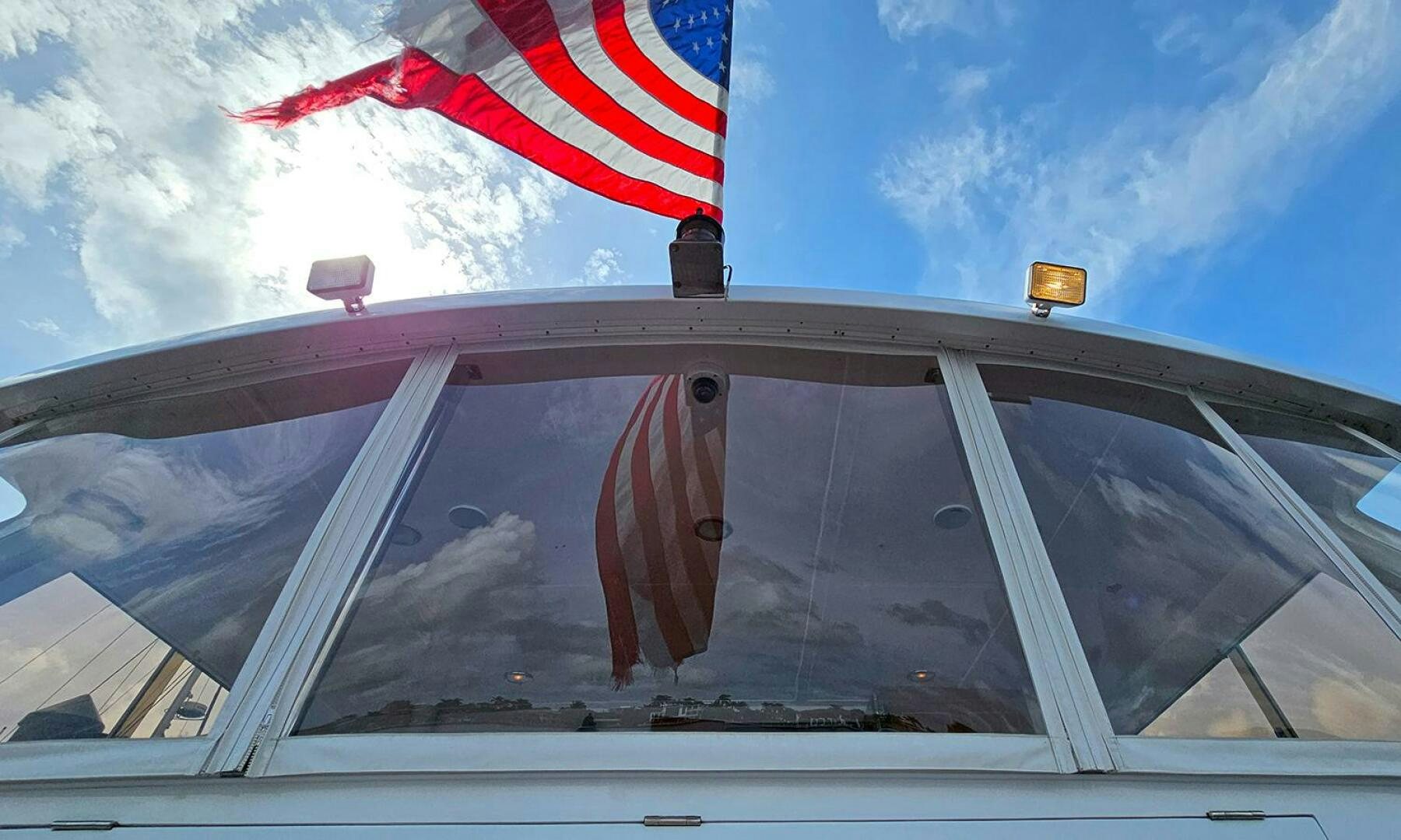 a flag on a building aboard SHAMROCK Yacht for Sale
