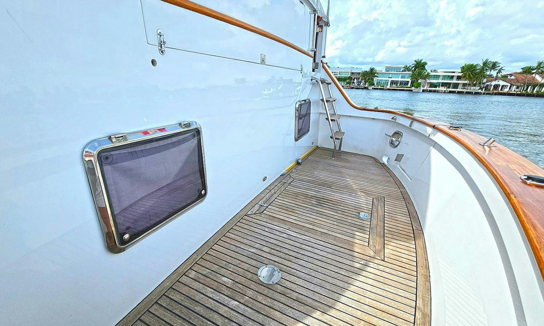 a boat with a screen on the front aboard SHAMROCK Yacht for Sale