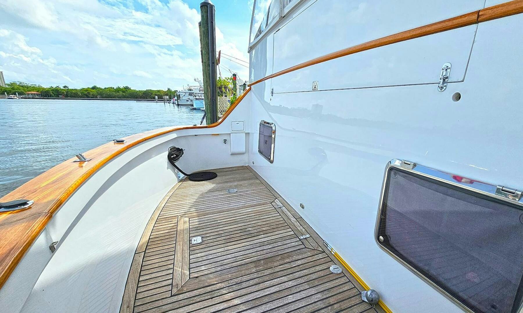 the front of a boat aboard SHAMROCK Yacht for Sale