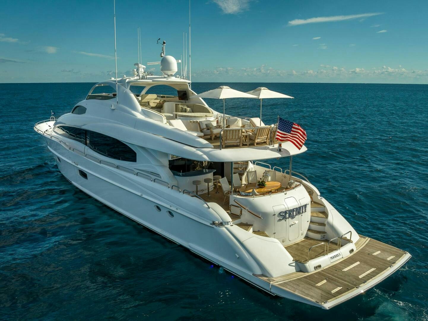 a boat on the water aboard SERENITY Yacht for Sale