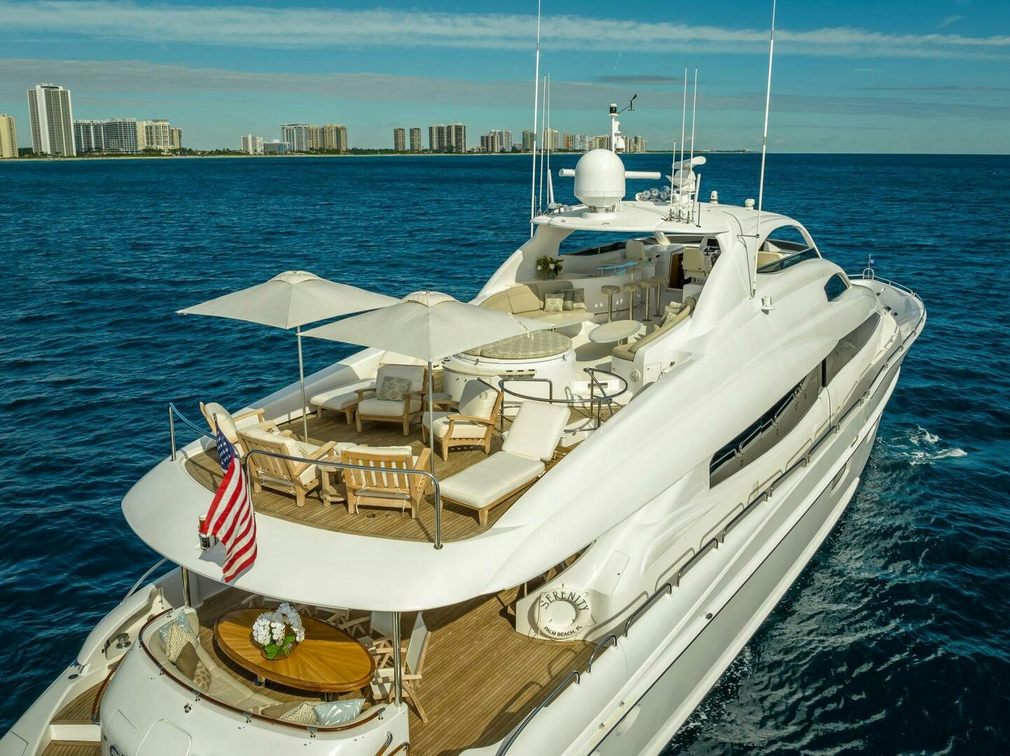 a boat on the water aboard SERENITY Yacht for Sale