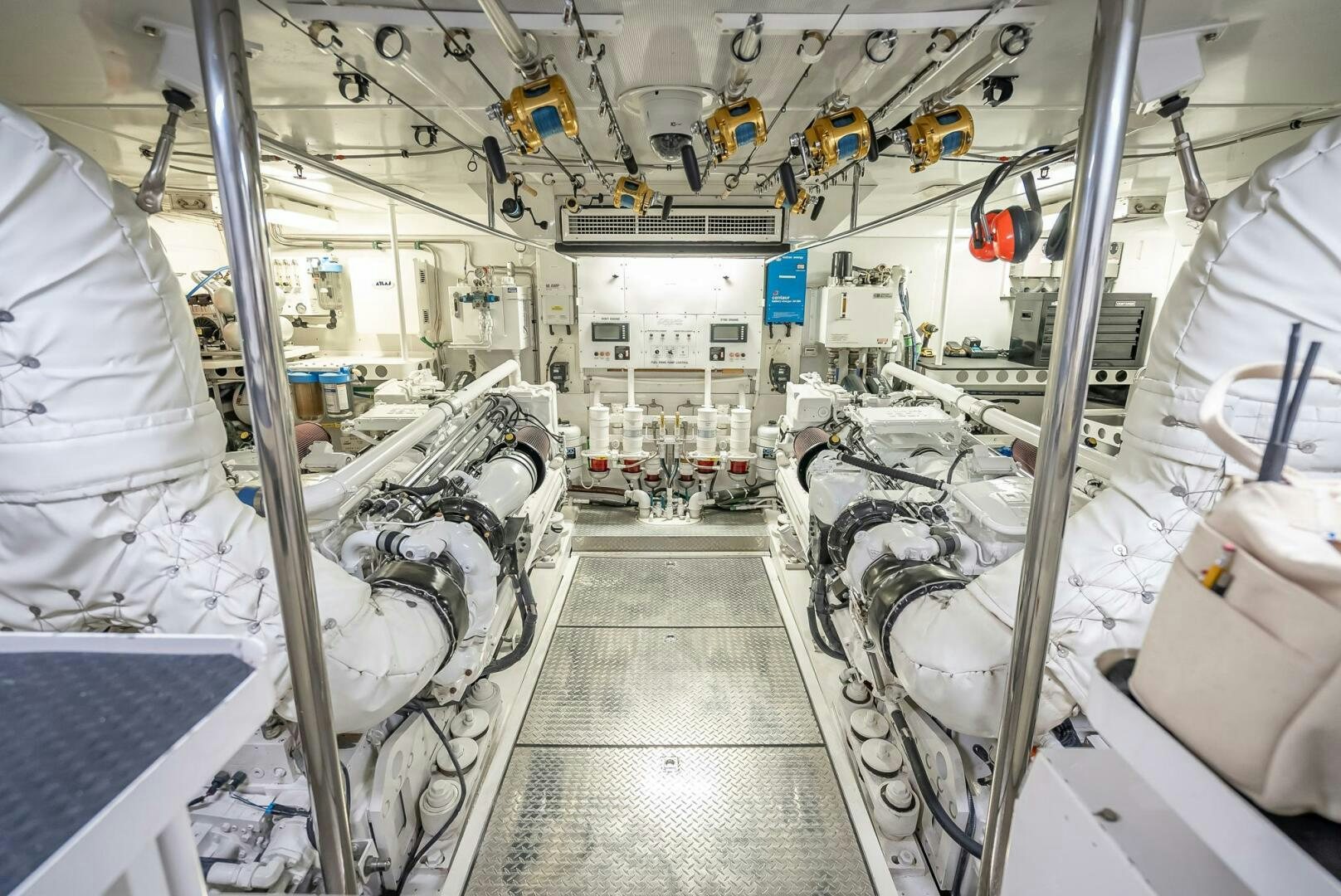a room with white machines aboard SERENITY Yacht for Sale