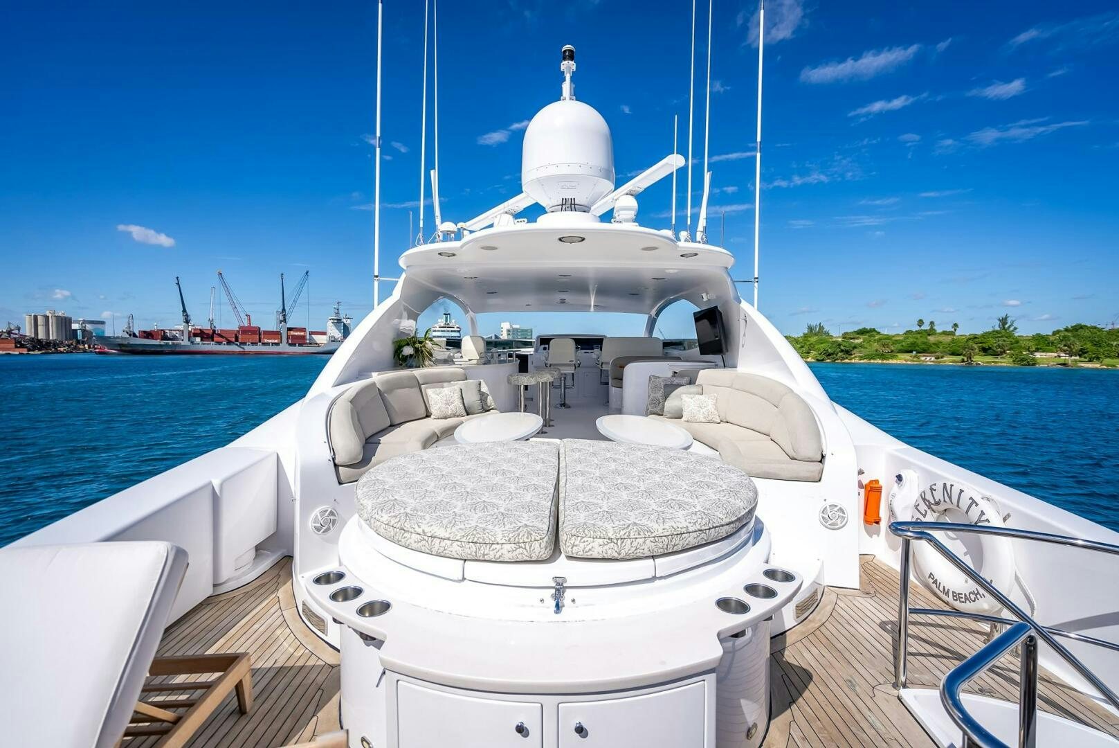 a boat on the water aboard SERENITY Yacht for Sale