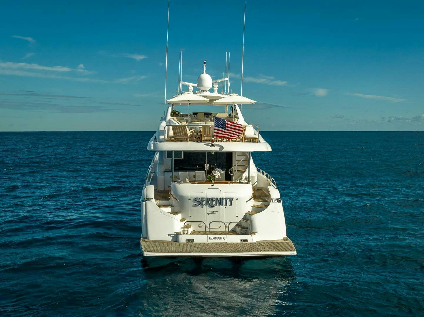 a boat in the water aboard SERENITY Yacht for Sale