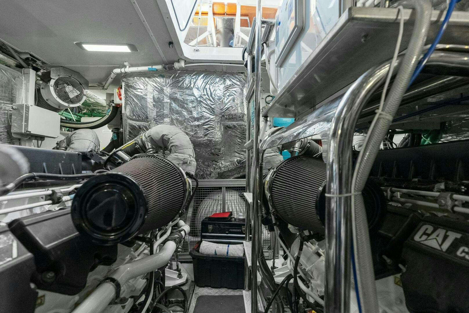 a close-up of a machine aboard WOODY Yacht for Sale