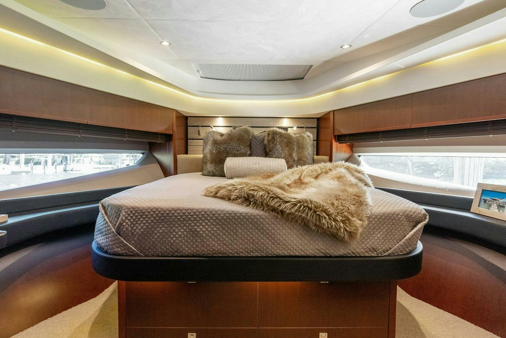 a couch in a room aboard WOODY Yacht for Sale