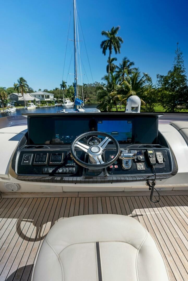 the inside of a car aboard WOODY Yacht for Sale