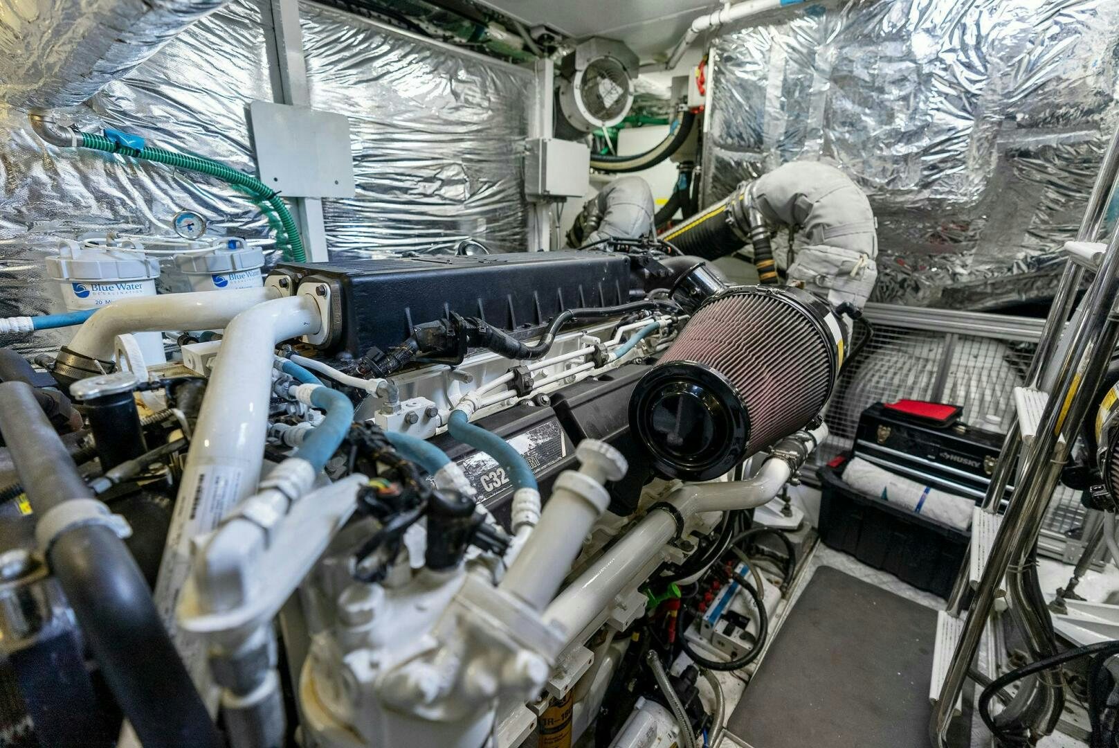 a large room with machinery aboard WOODY Yacht for Sale