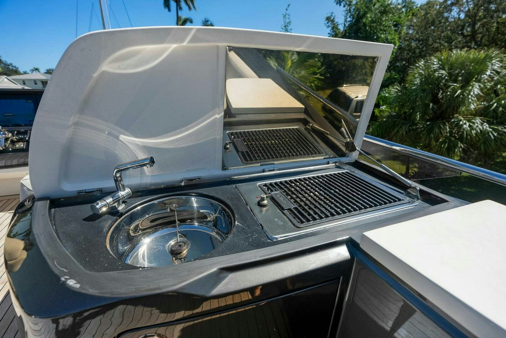 the hood of a car aboard WOODY Yacht for Sale
