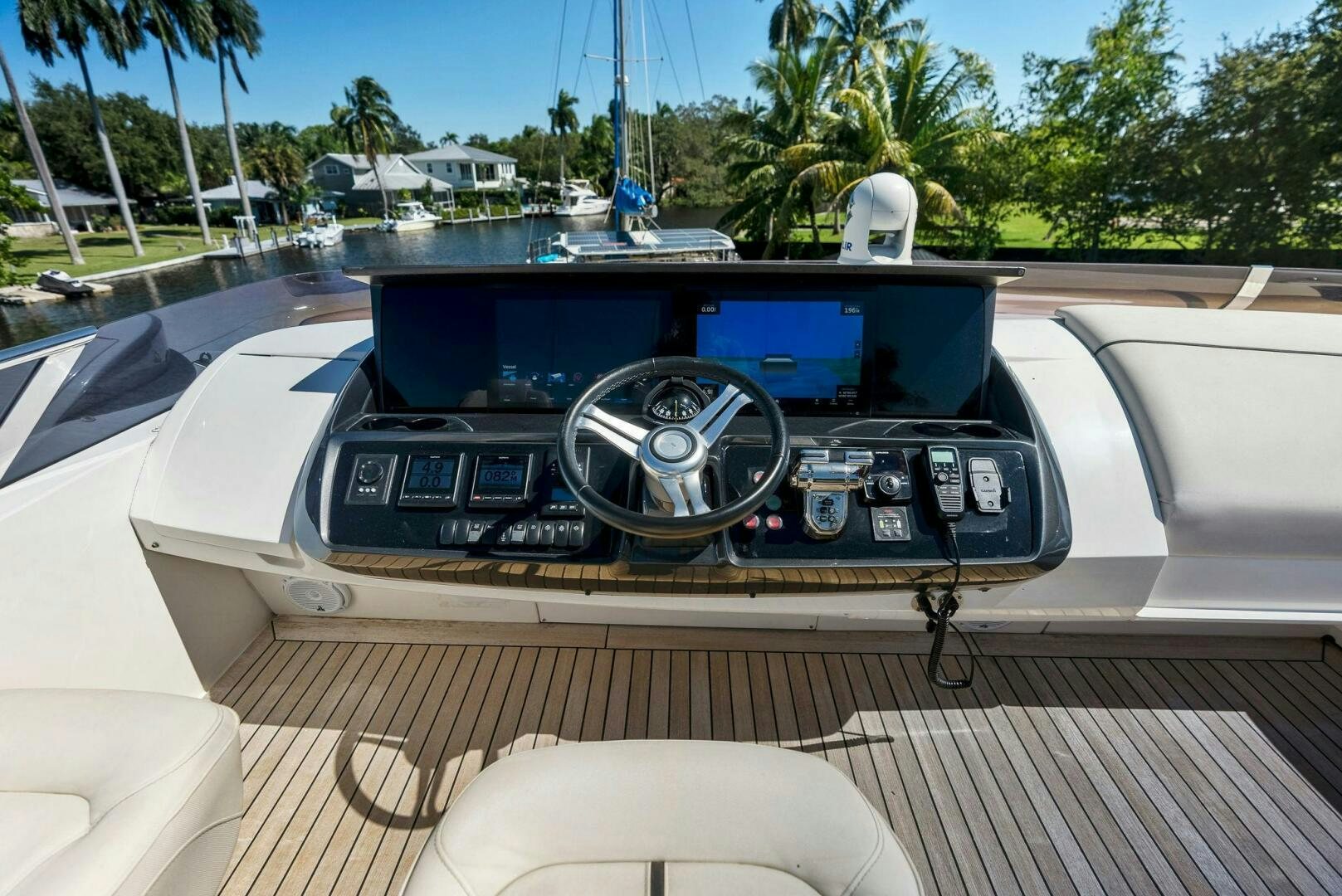 inside of a car aboard WOODY Yacht for Sale