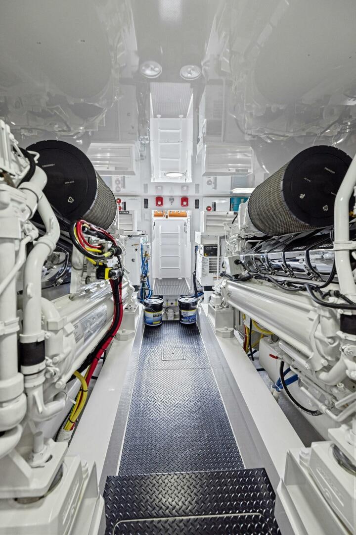 a close-up of a space shuttle aboard PLAN B Yacht for Sale