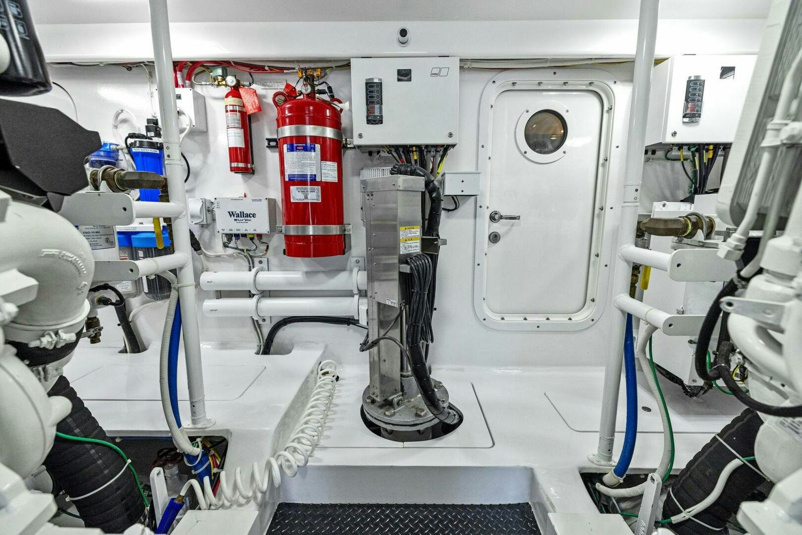 a machine with wires aboard PLAN B Yacht for Sale