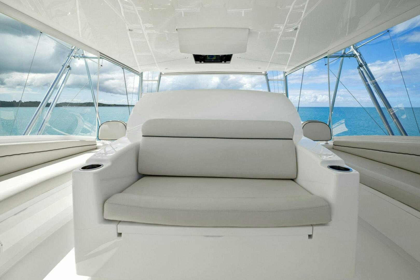 the interior of a vehicle aboard PLAN B Yacht for Sale