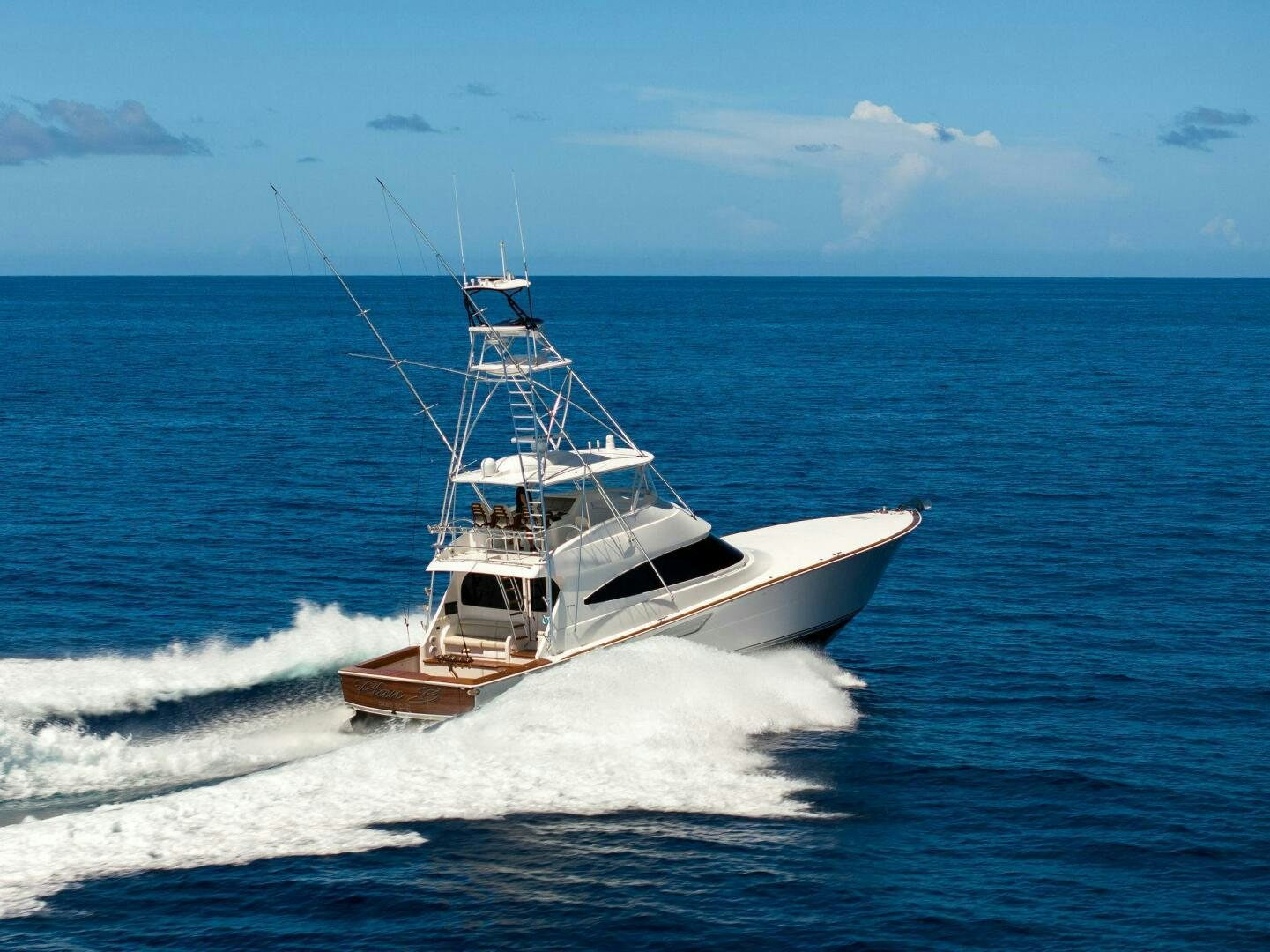 a boat on the water aboard PLAN B Yacht for Sale