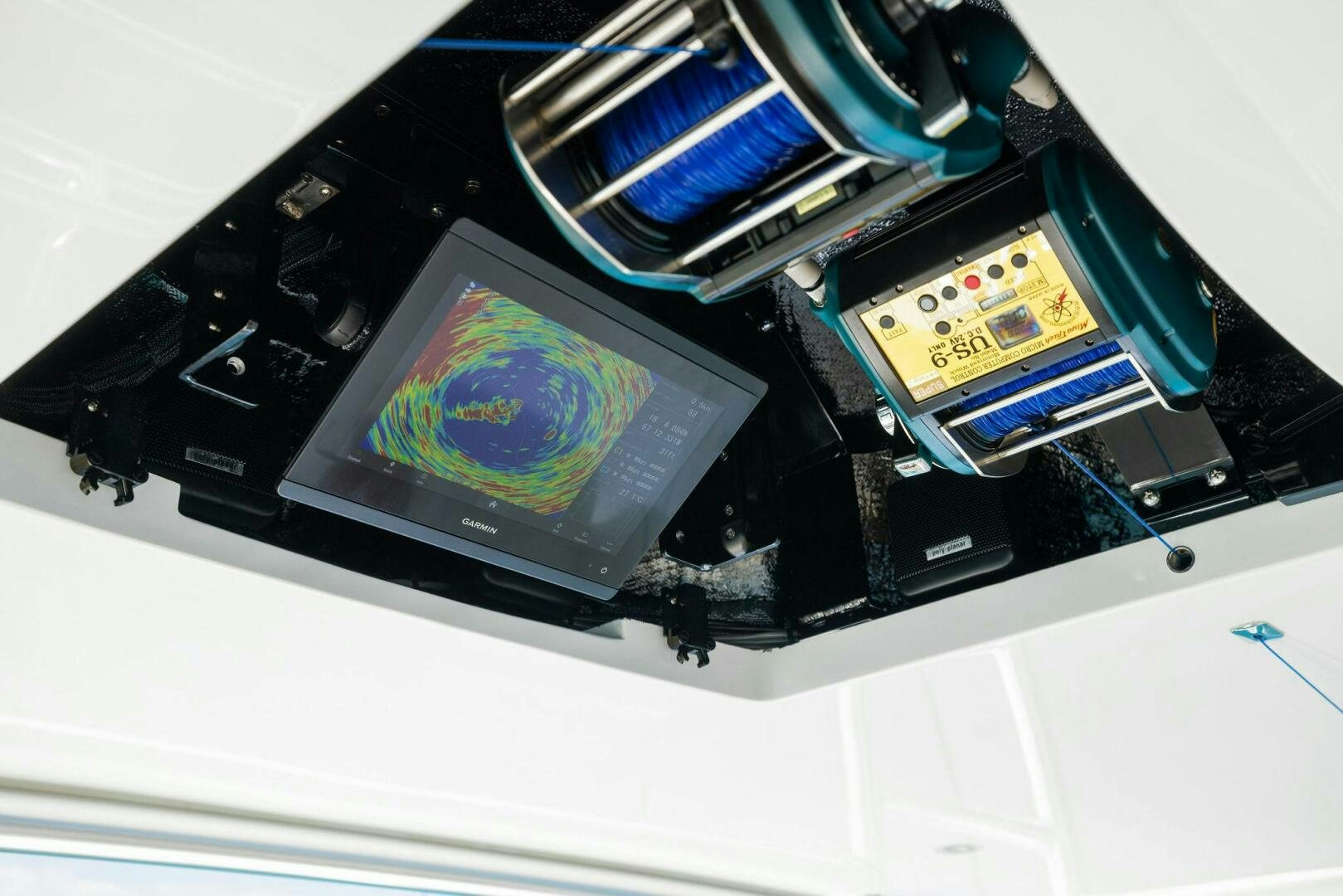 a close-up of a device aboard PLAN B Yacht for Sale