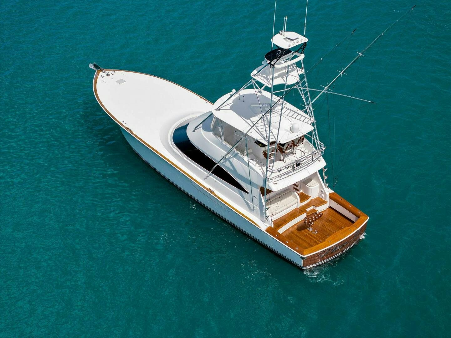 a boat on the water aboard PLAN B Yacht for Sale